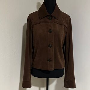 Gently used - Banana Republic Brown Suede Button-Front Women’s Jacket